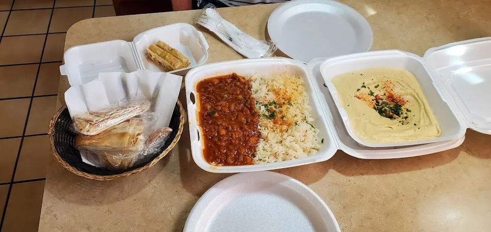 Musaka Humus with Pita and Baklava